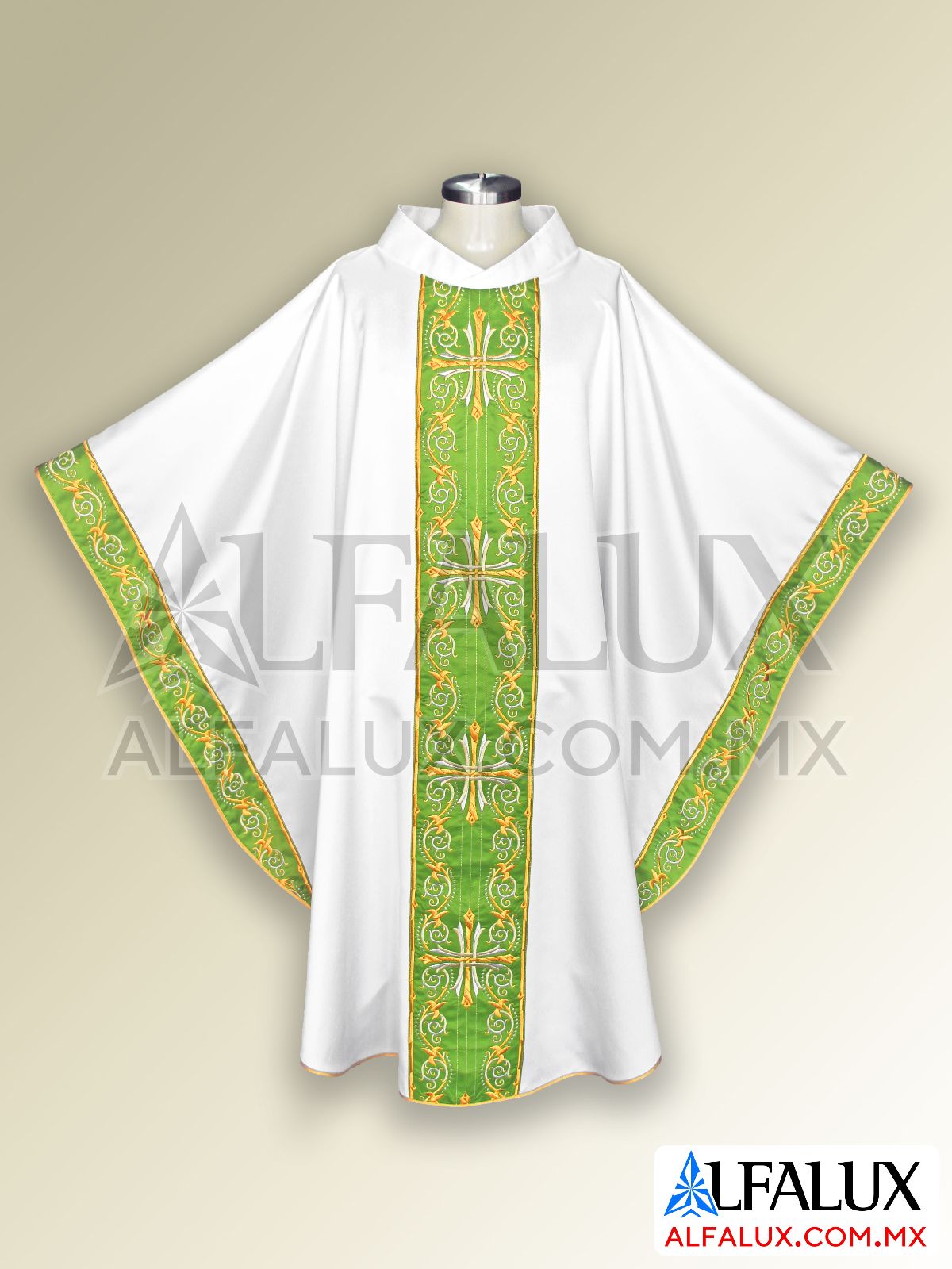 16 CARDENAL Alfalux Casulla Central Blanco Verde Manzana 231 (2)